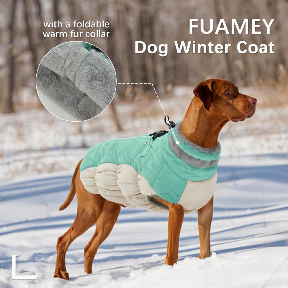 FUAMEY dog coat elastic collar straps block wind during strolls