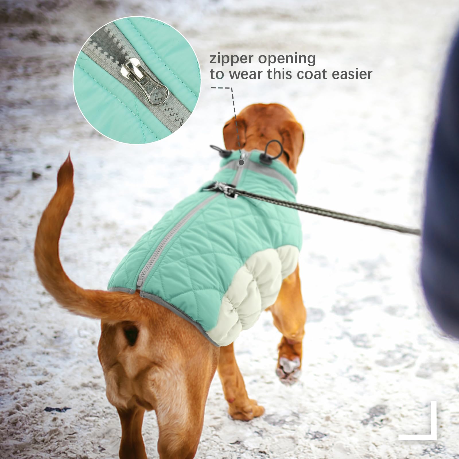 FUAMEY dog coat thick collar provides neck protection in cold weather