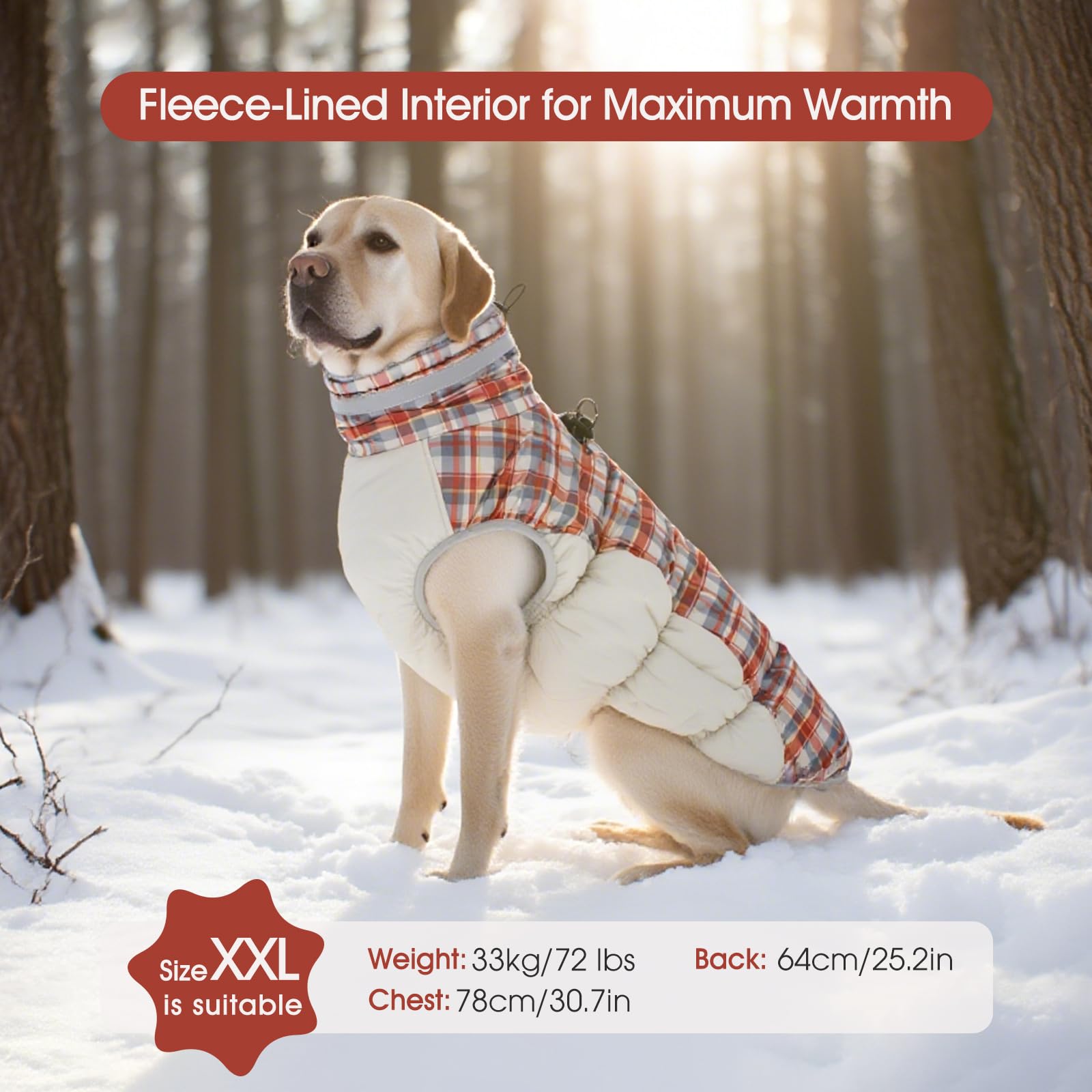 FUAMEY water-resistant winter coat keeps paws dry in drizzle.