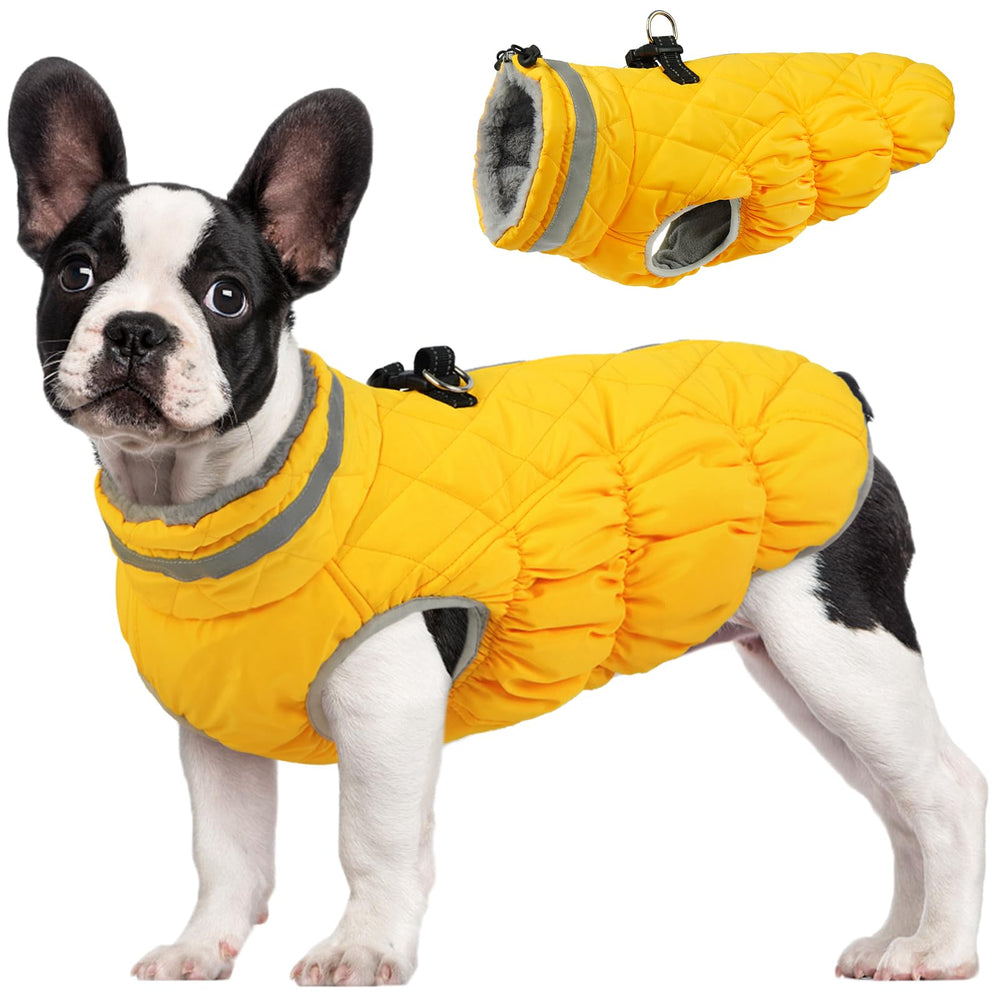 FUAMEY dog coat waterproof back-zipper provides easy on off for cold-weather outings