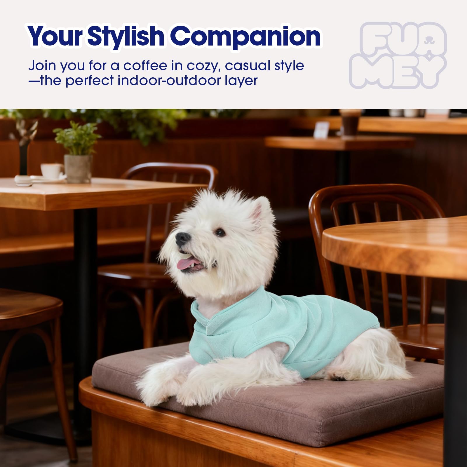 FUAMEY dog fleece vest soft texture ensures gentle wear for long indoor and outdoor sessions.
