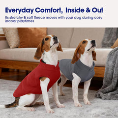 FUAMEY dog fleece vest stretchy fit hugs the body for comfortable movement