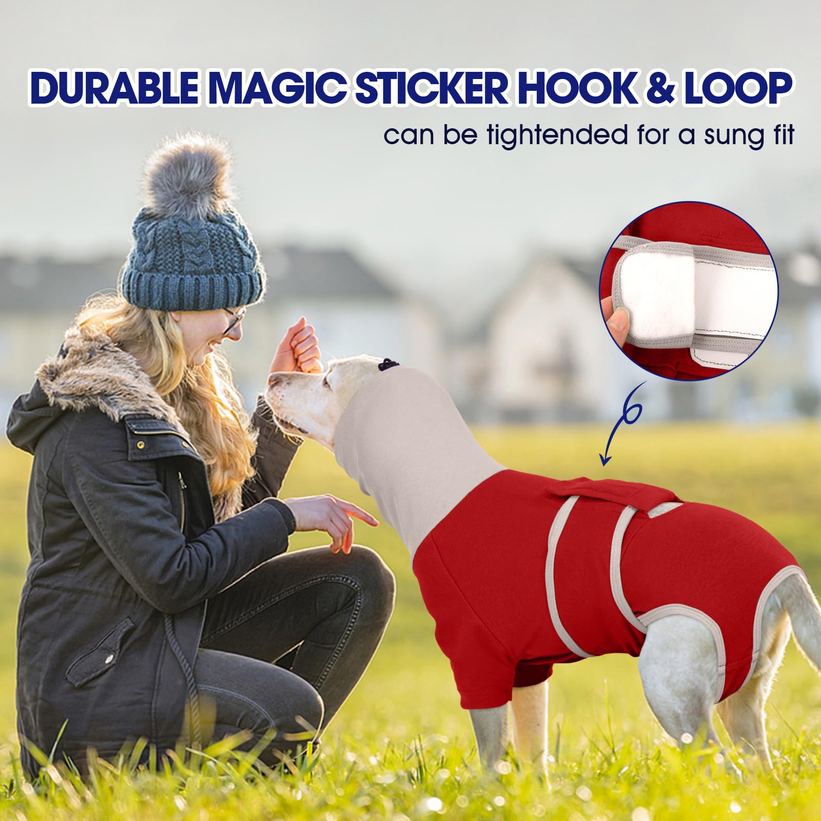 FUAMEY dog daily wear protection in red suitable for everyday use