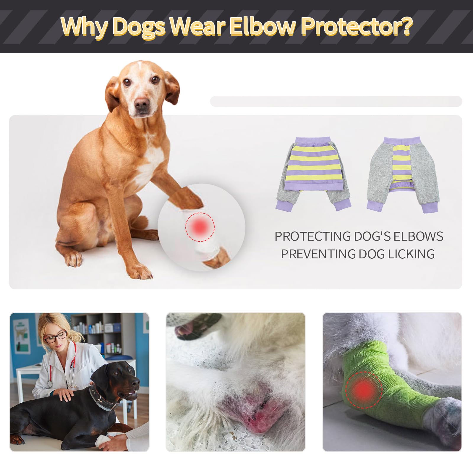 FUAMEY dog recovery sleeve easy-on-off design makes dressing quick and stress-free.