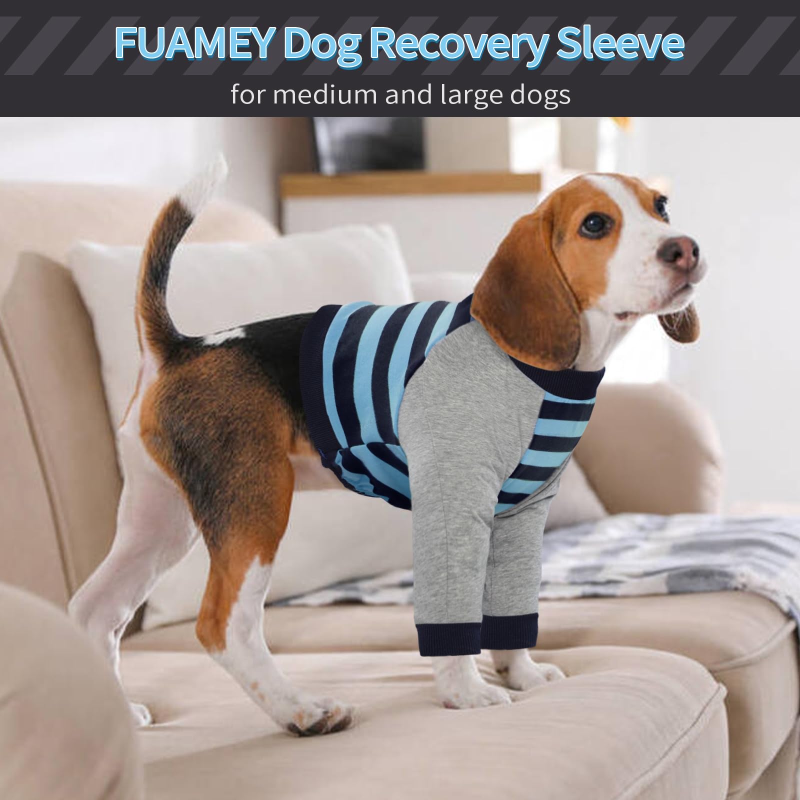 FUAMEY size-guide 3XL sleeve ensures proper fit for medium and large dogs
