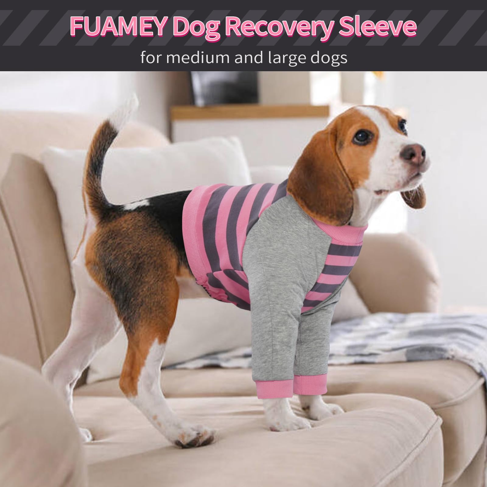 FUAMEY Dog Recovery Sleeve size-guide indicator helps find the right fit