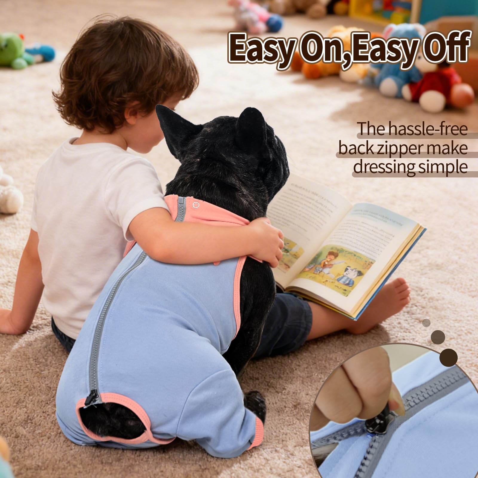 FUAMEY dog recovery suit easy potty breaks with pre-marked belly section