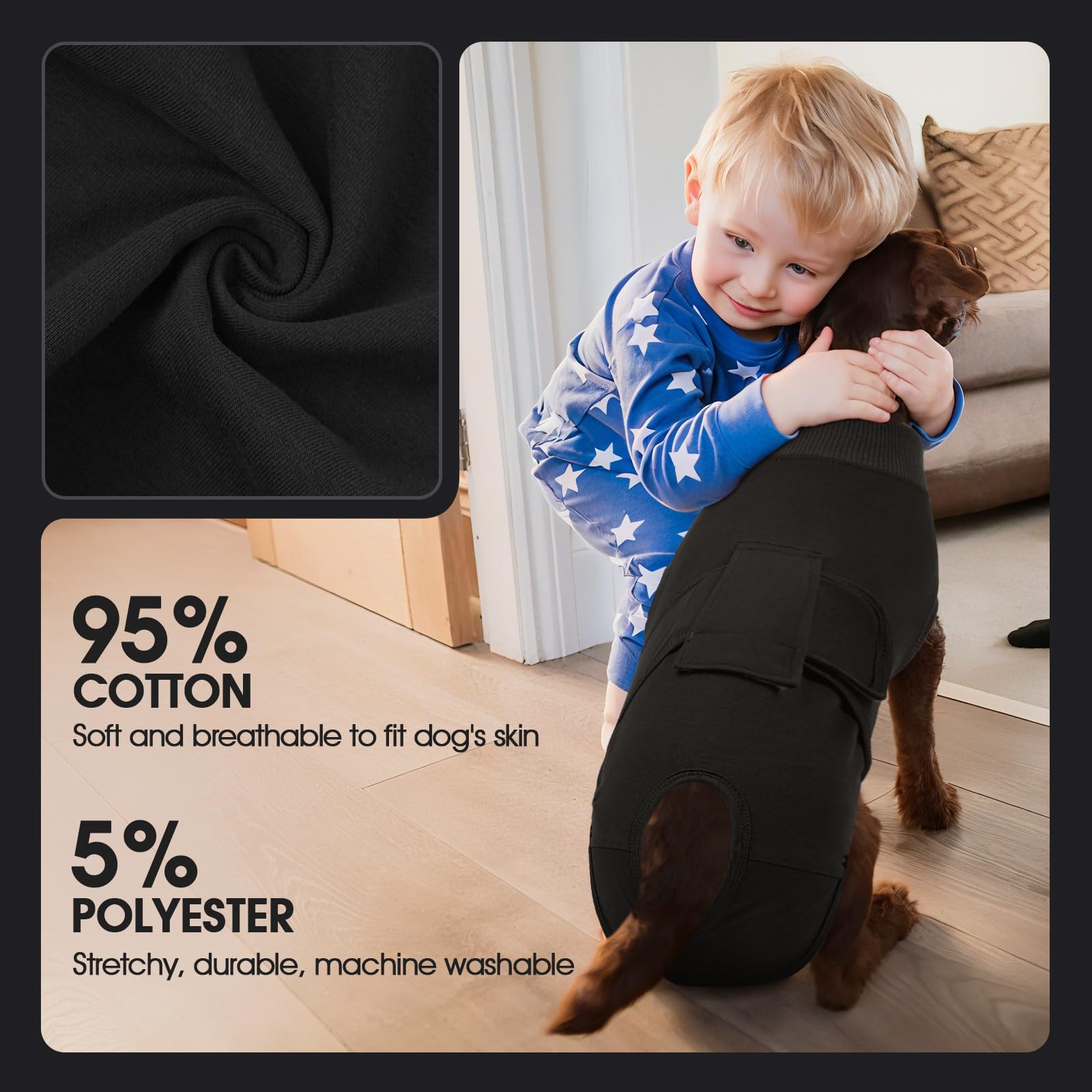 FUAMEY Dog Recovery Suit post-op use supports comfortable movement during recovery