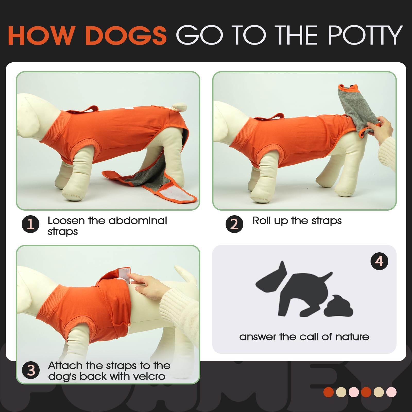 FUAMEY dog recovery suit size guide helps choose proper fit.