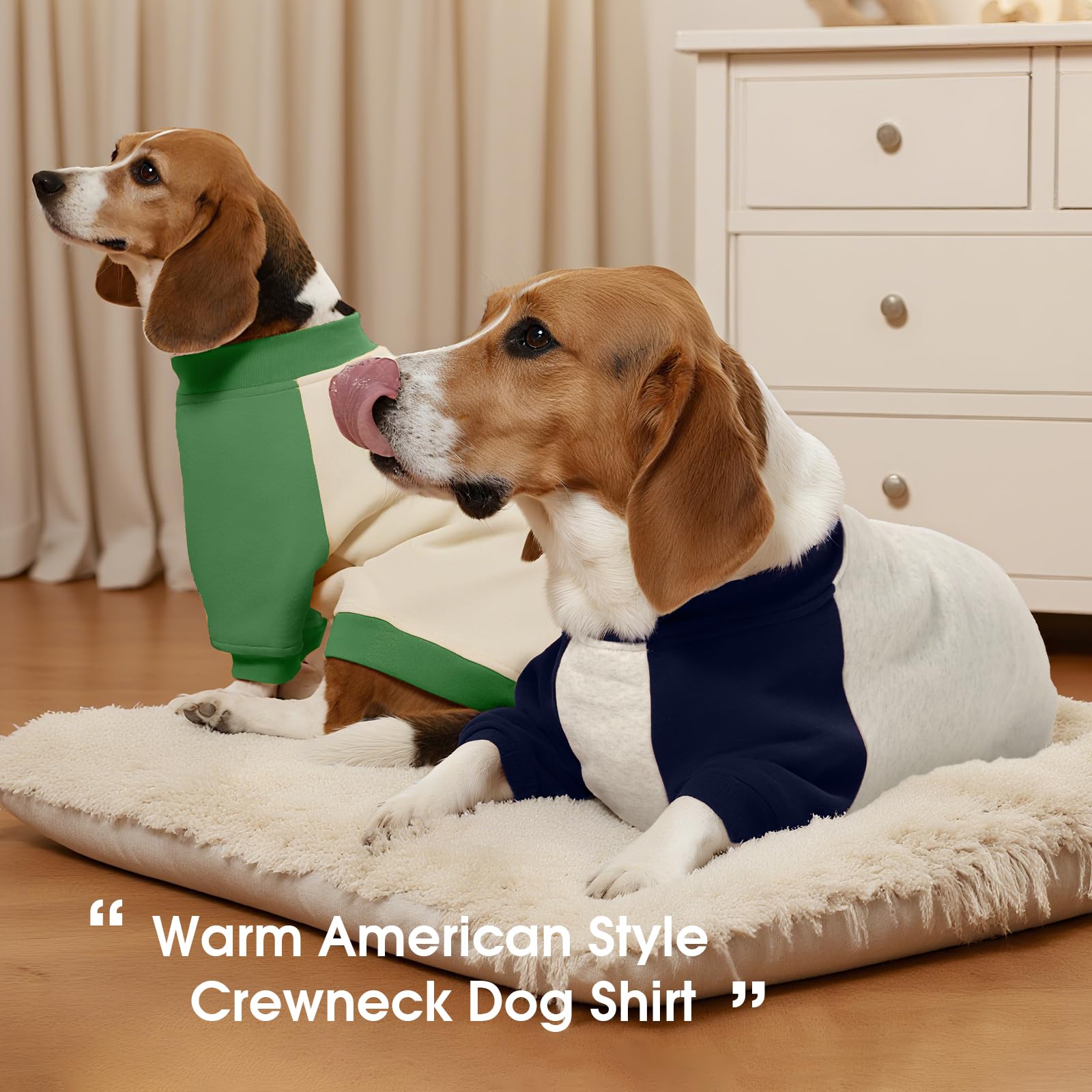 FUAMEY raglan sleeve blue sweatshirt allows easy movement for pups.