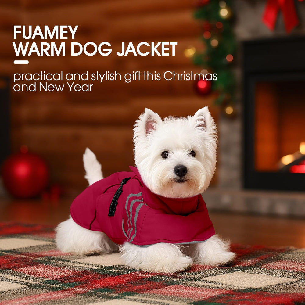 FUAMEY wine-red 3XL coat ready for holiday outdoor adventures with large breeds