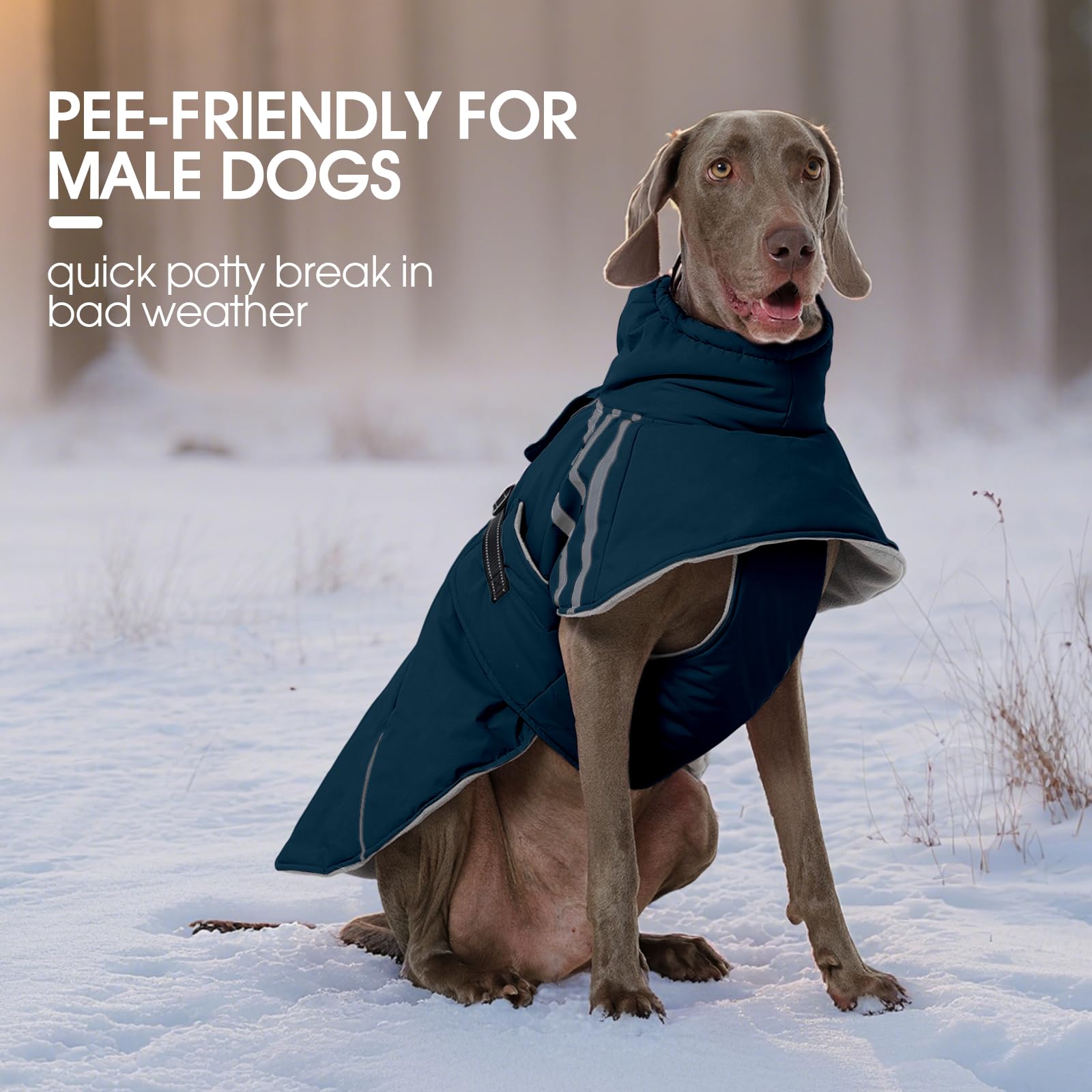 FUAMEY dog winter coat reflective strips boost visibility during evening strolls