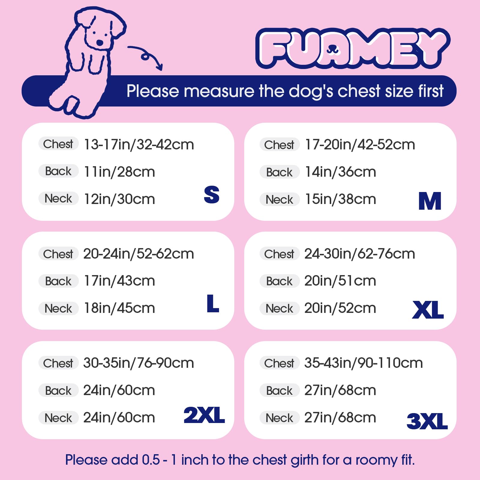 FUAMEY dog winter coat side view demonstrates flexible fit and water-resistant outer fabric