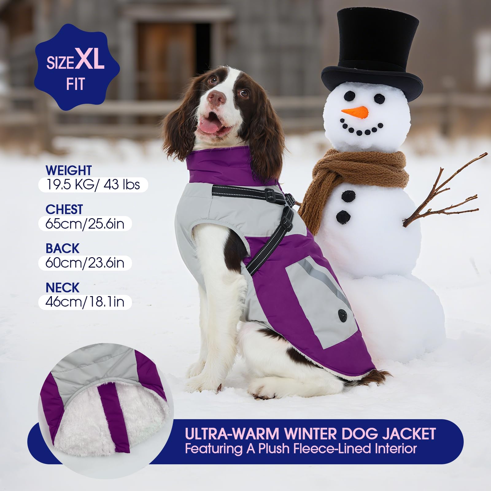 FUAMEY built-in harness loop ensures quick leash attachment during walks.
