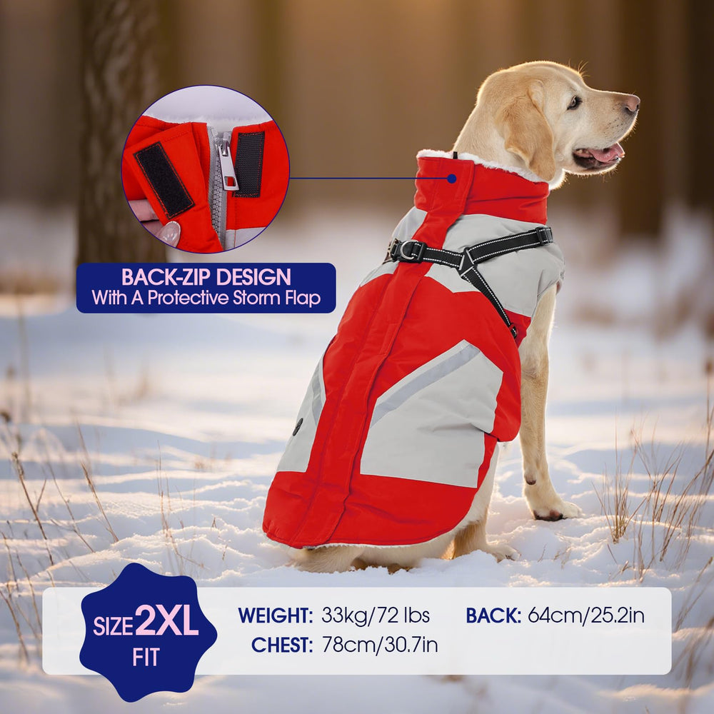 FUAMEY dog winter jacket fleece lining shown for warm, cozy comfort.