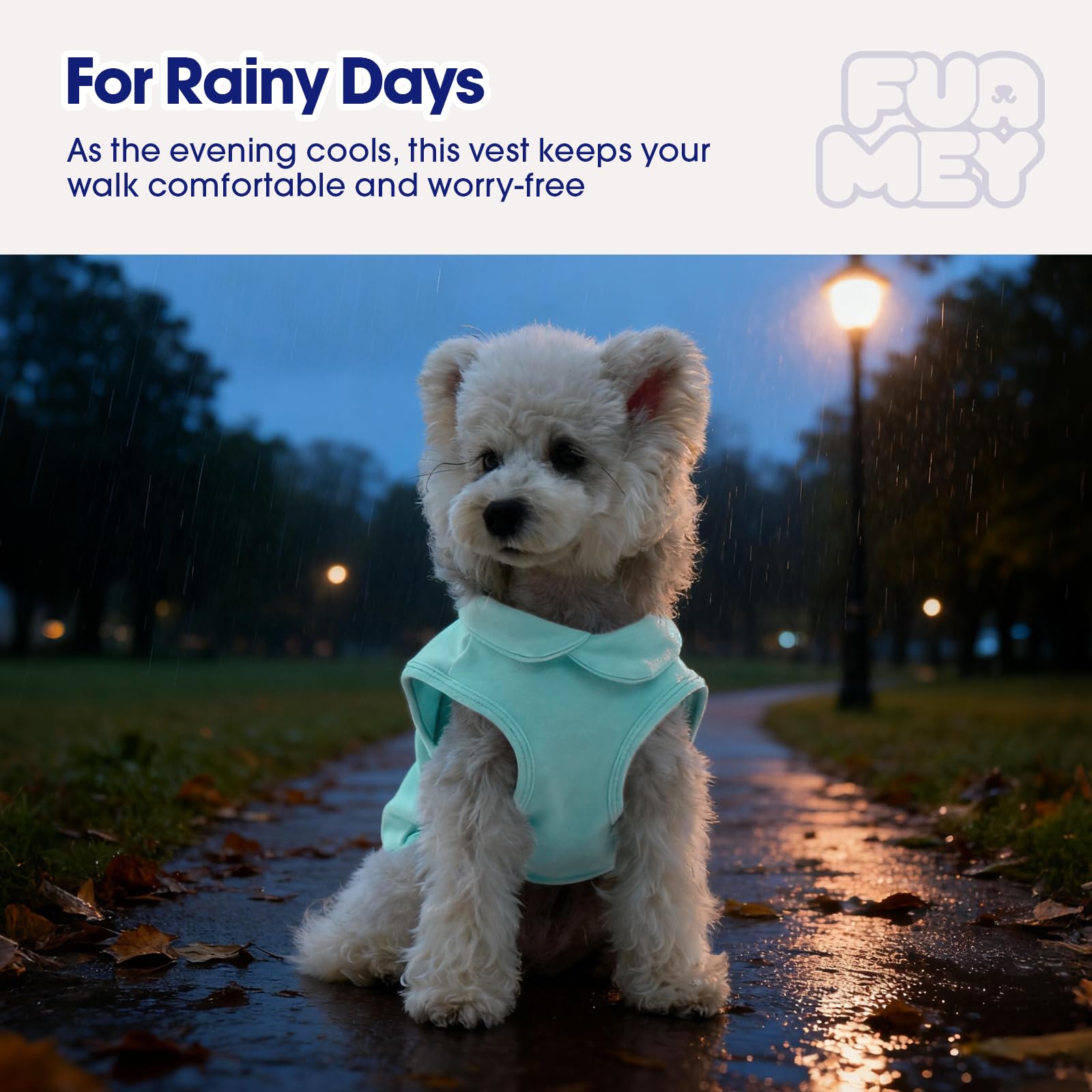 FUAMEY durable machine-washable vest offers easy care for busy pet parents.