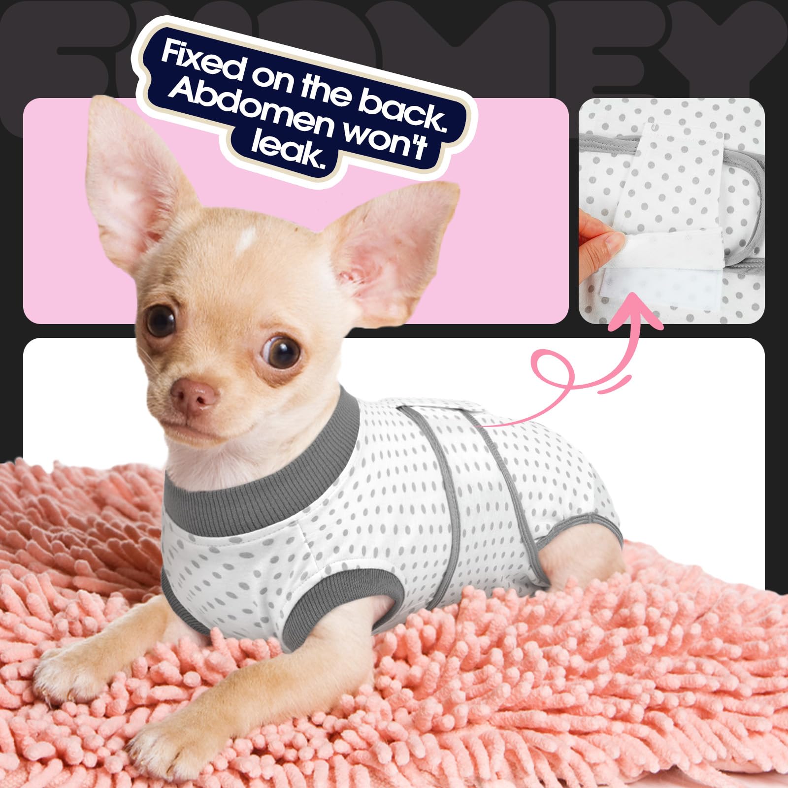 FUAMEY polka-dot recovery suit adds cheerful style and coverage