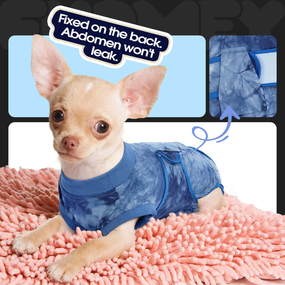 Stylish FUAMEY blue tie-dye recovery suit for everyday comfort.