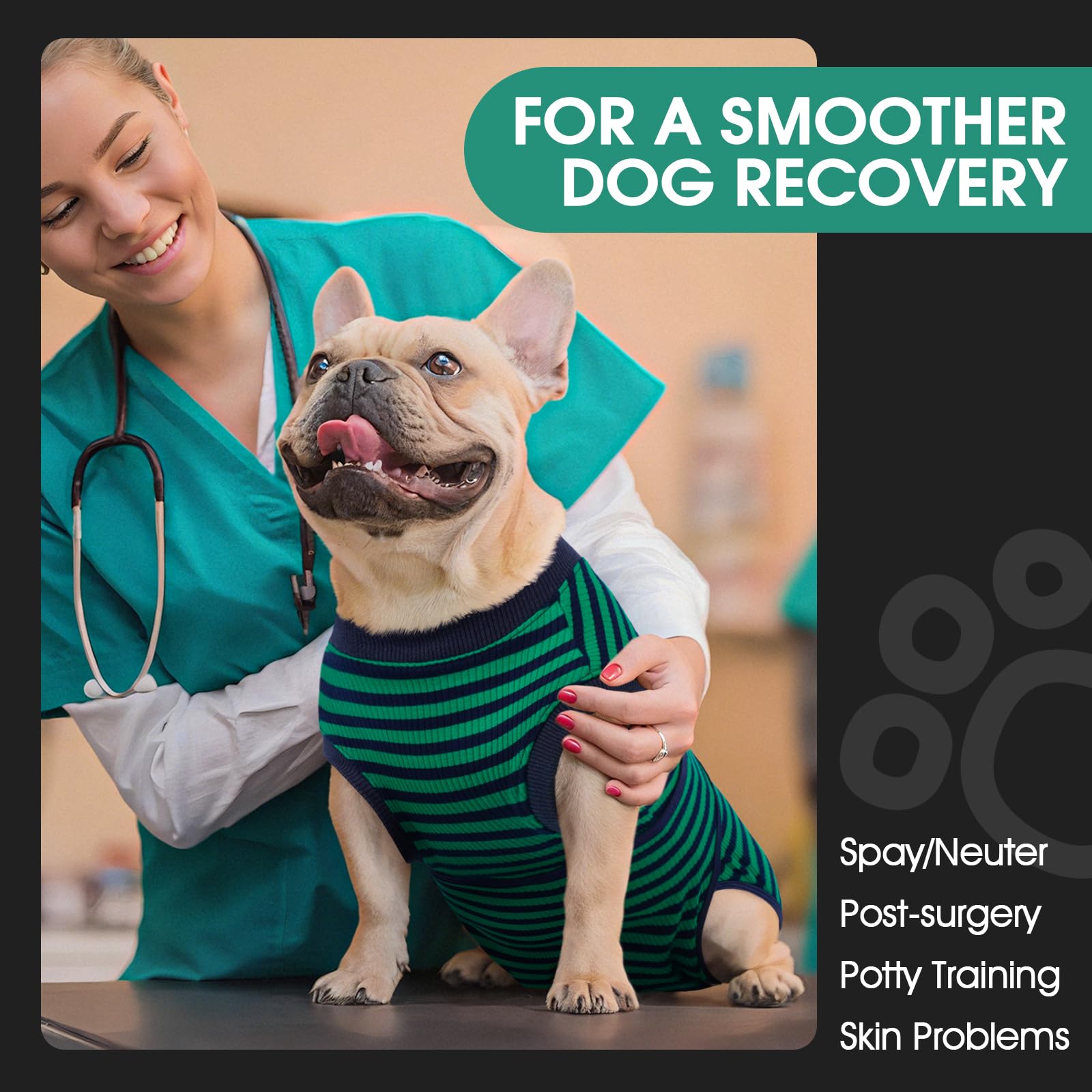 FUAMEY Recovery Suit dog-back closure design for easy wear and secure fit