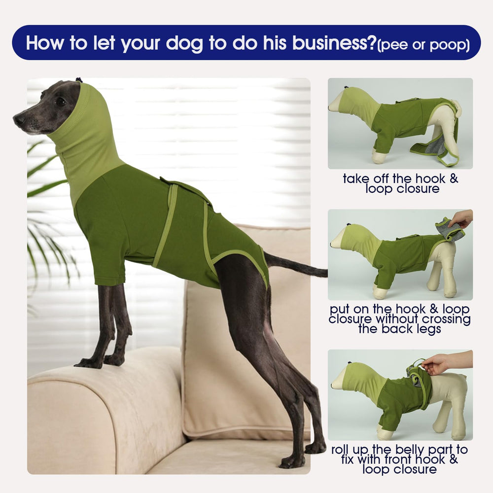 FUAMEY recovery suit dog green cone-alternative limits wounds while keeping freedom