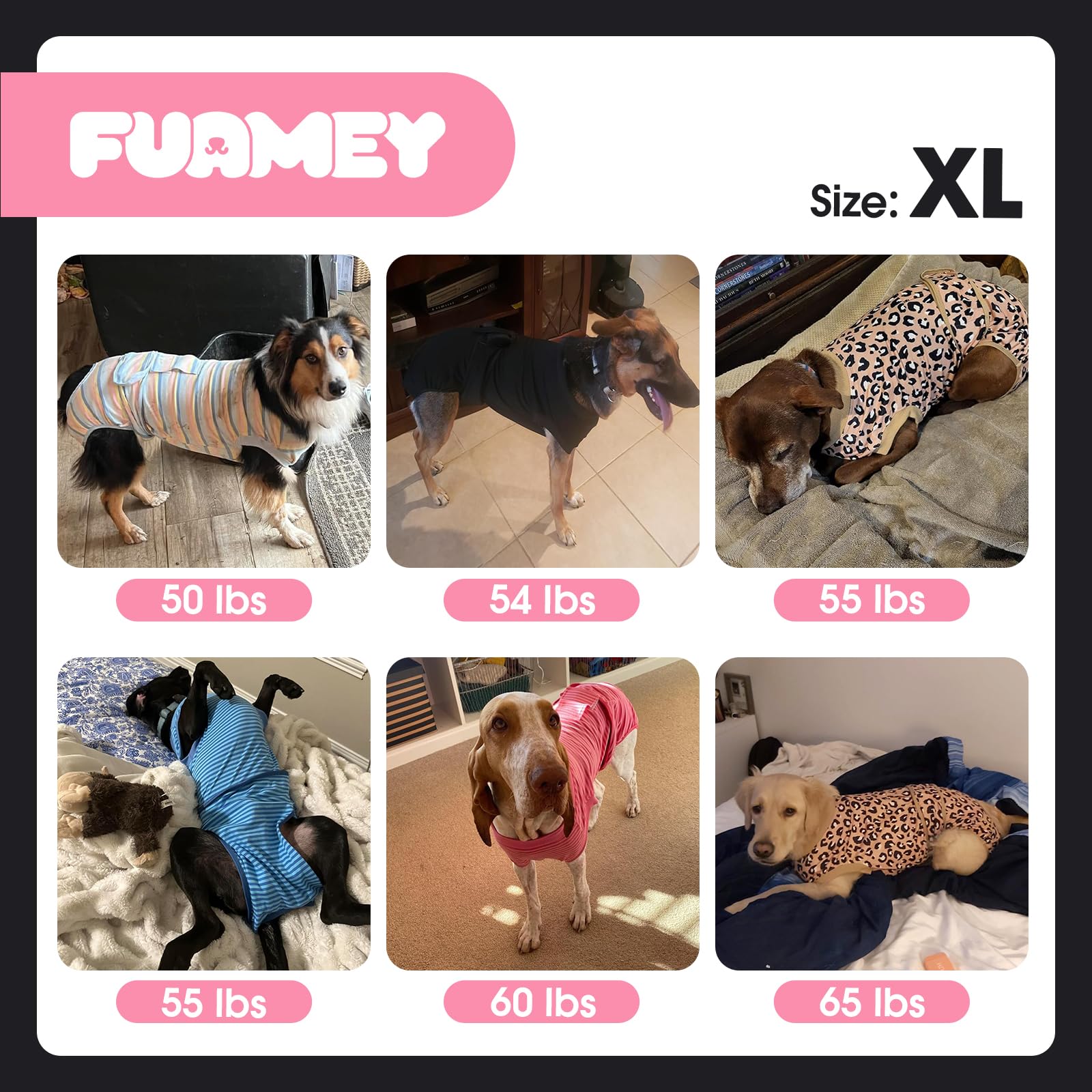 FUAMEY recovery suit used indoors and outdoors to keep fur tidy.