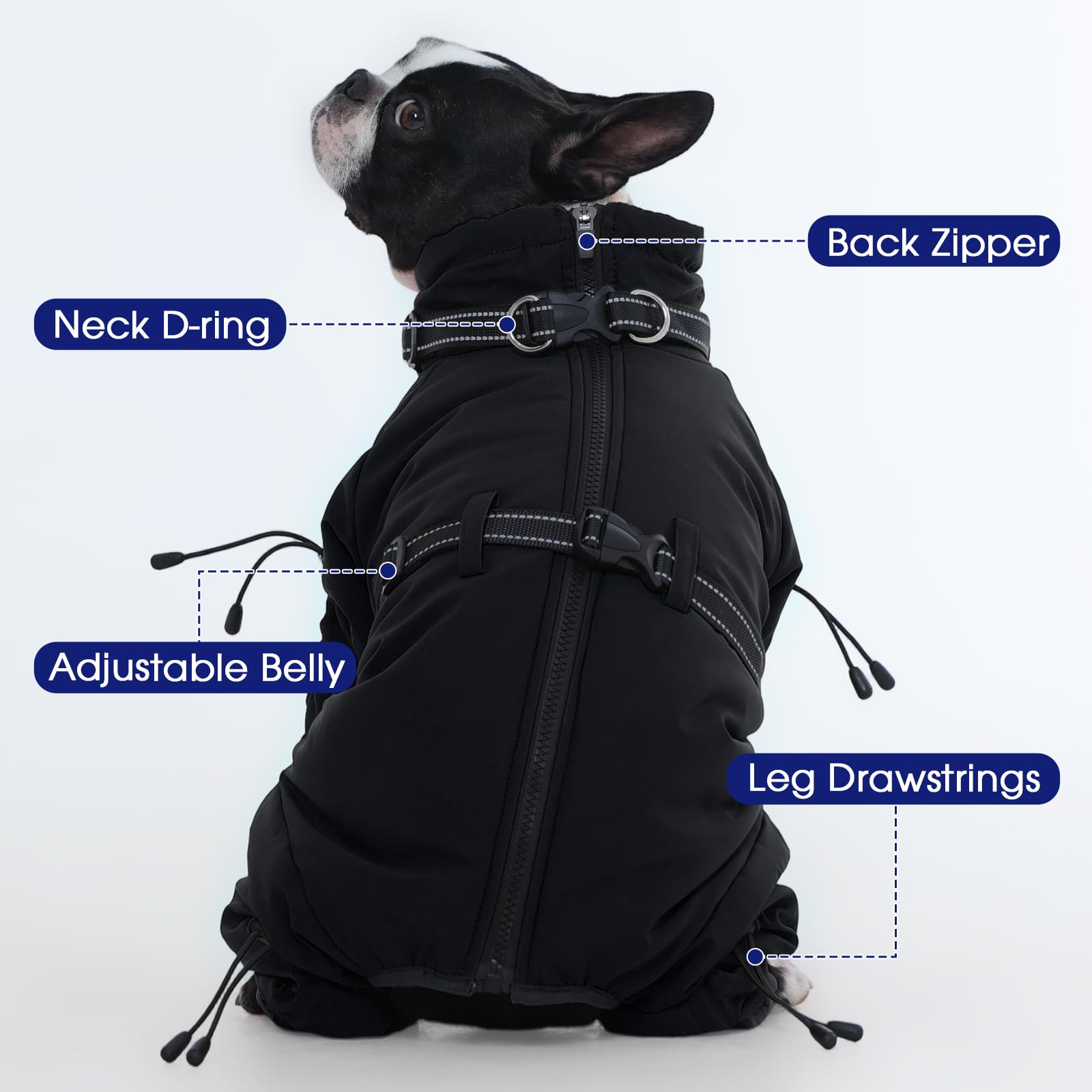 FUAMEY water-resistant-shell-dog-coat protects from light rain and snow