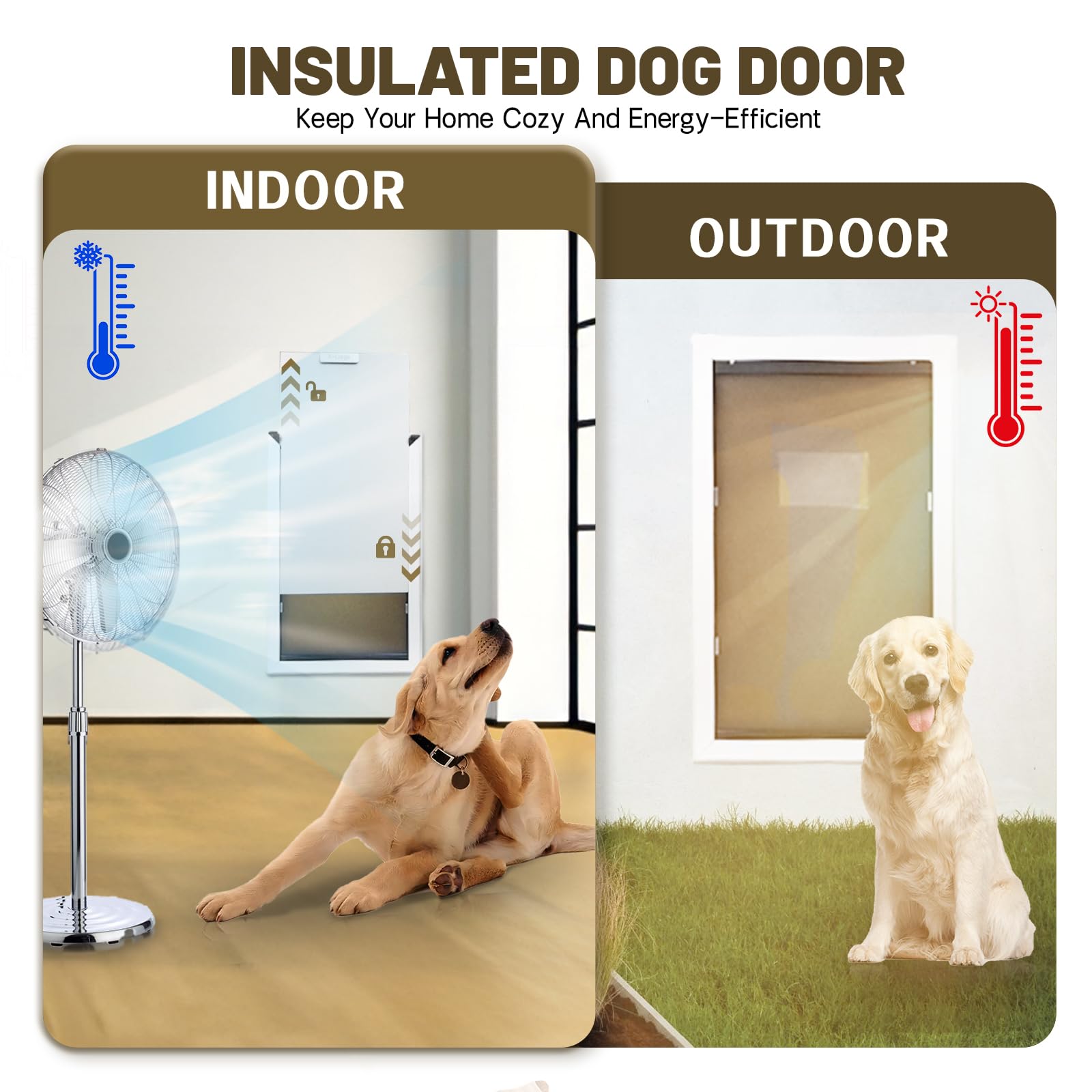 Fuelio XL dog door wall aluminum frame communicates rugged durability for long-term outdoor use