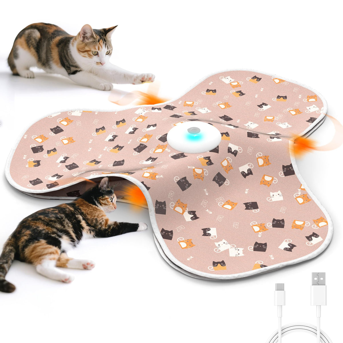 FUGODIWI interactive cat toy pink full setup for indoor play and enrichment.