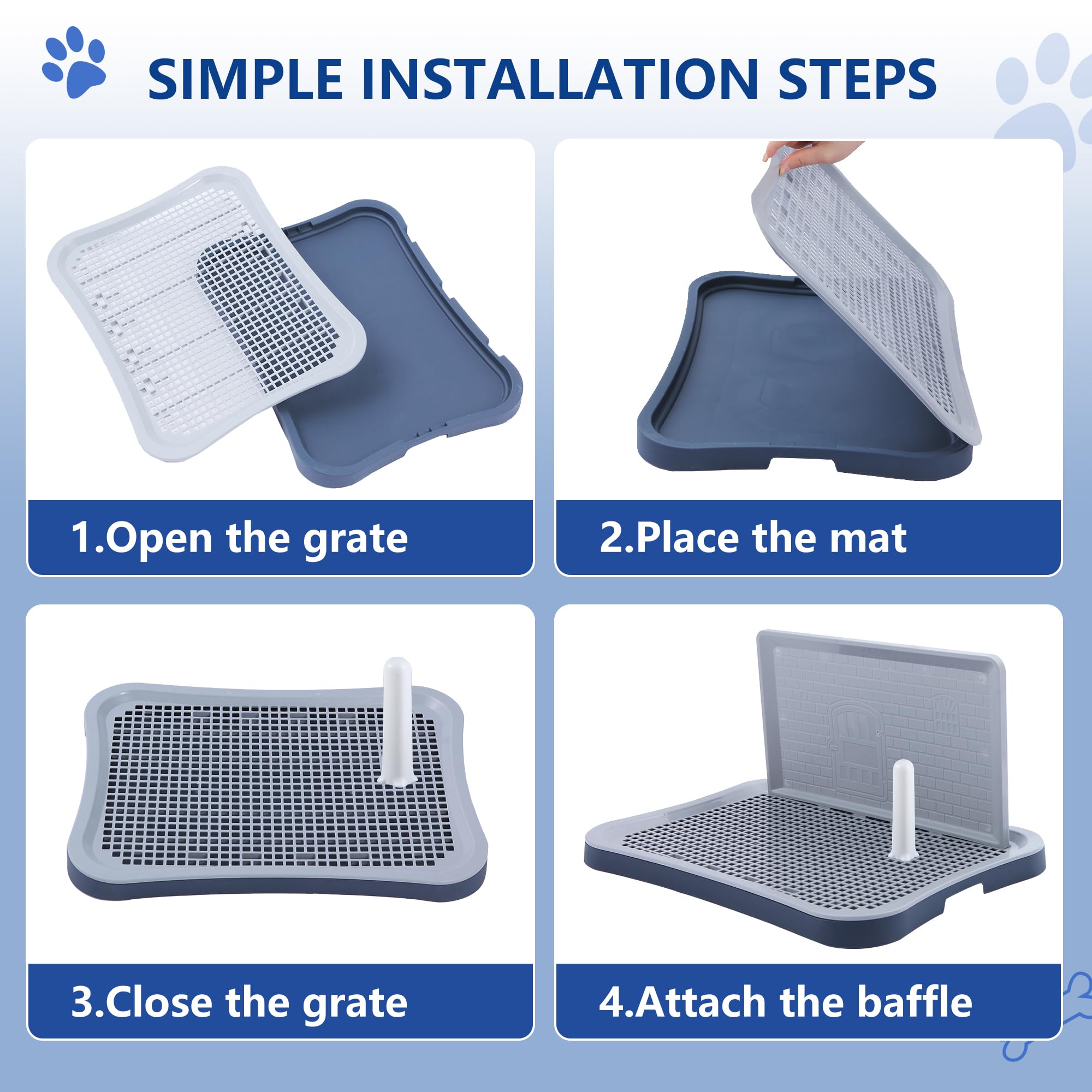 FUGODIWI Pee Pad Holder non-slip feet closeup emphasizes floor protection.