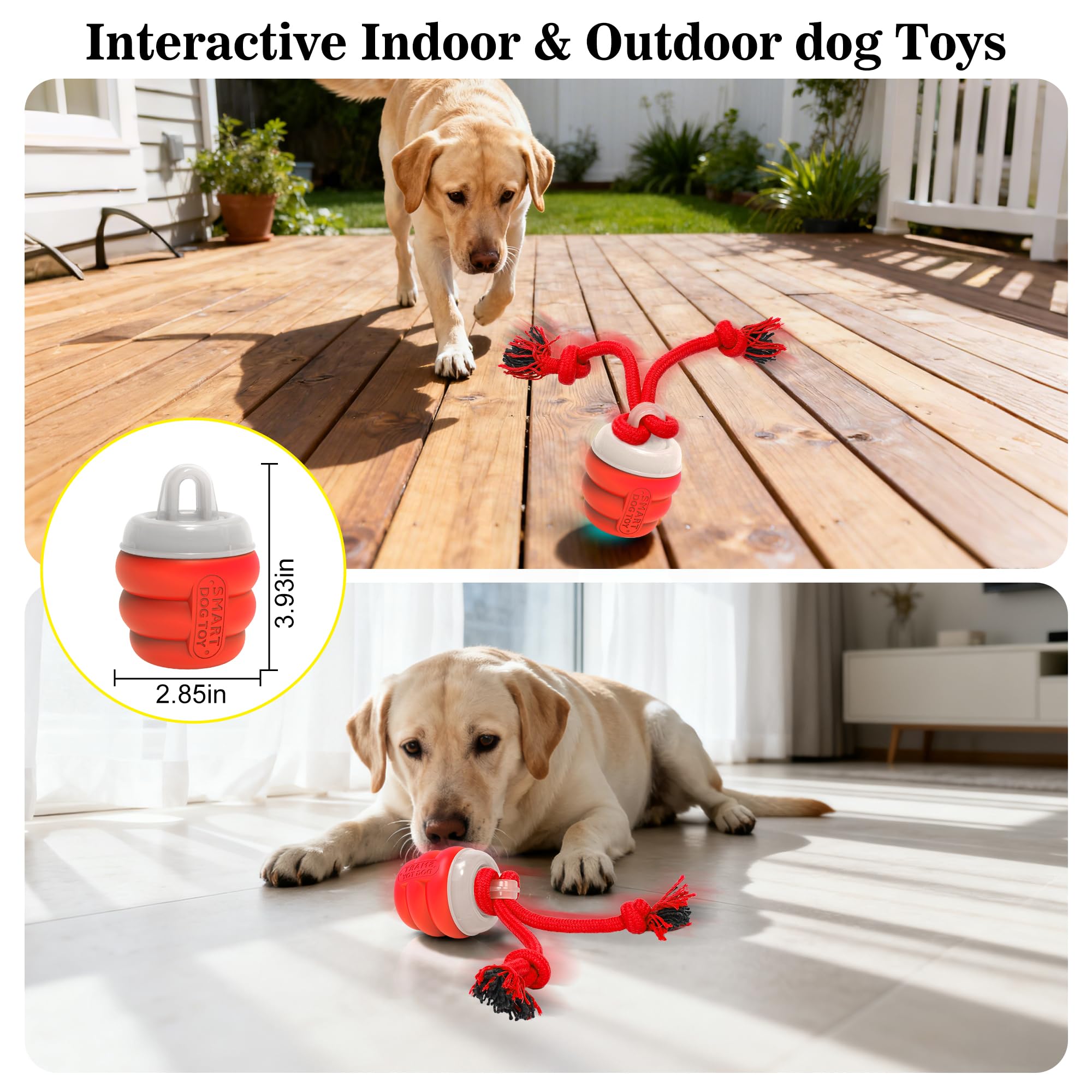 FUGODIWI red ball sized at 2.9 inches suits small to large dogs.
