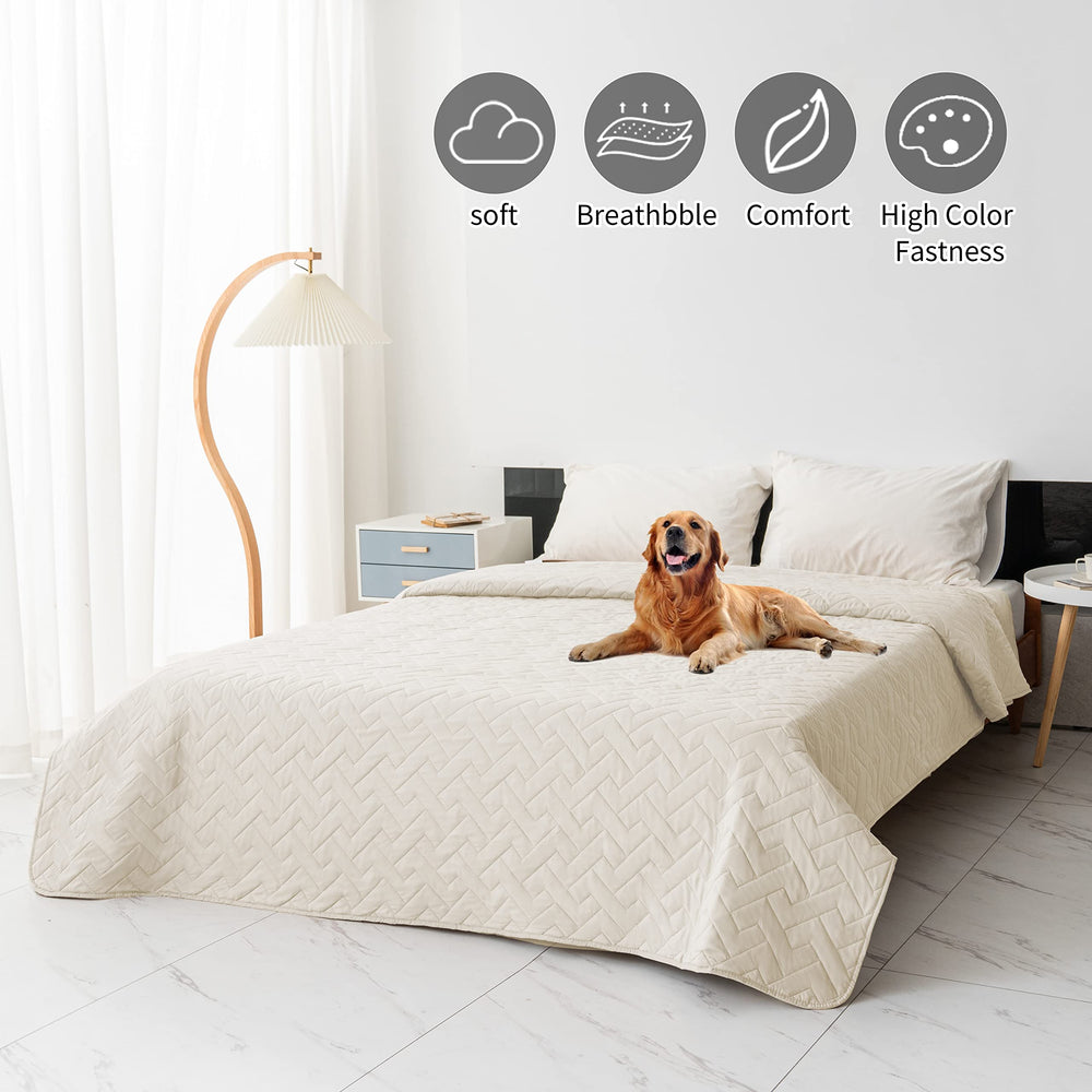 Fuguitex anti-slip dog bed cover keeps furniture in place during cozy sessions.