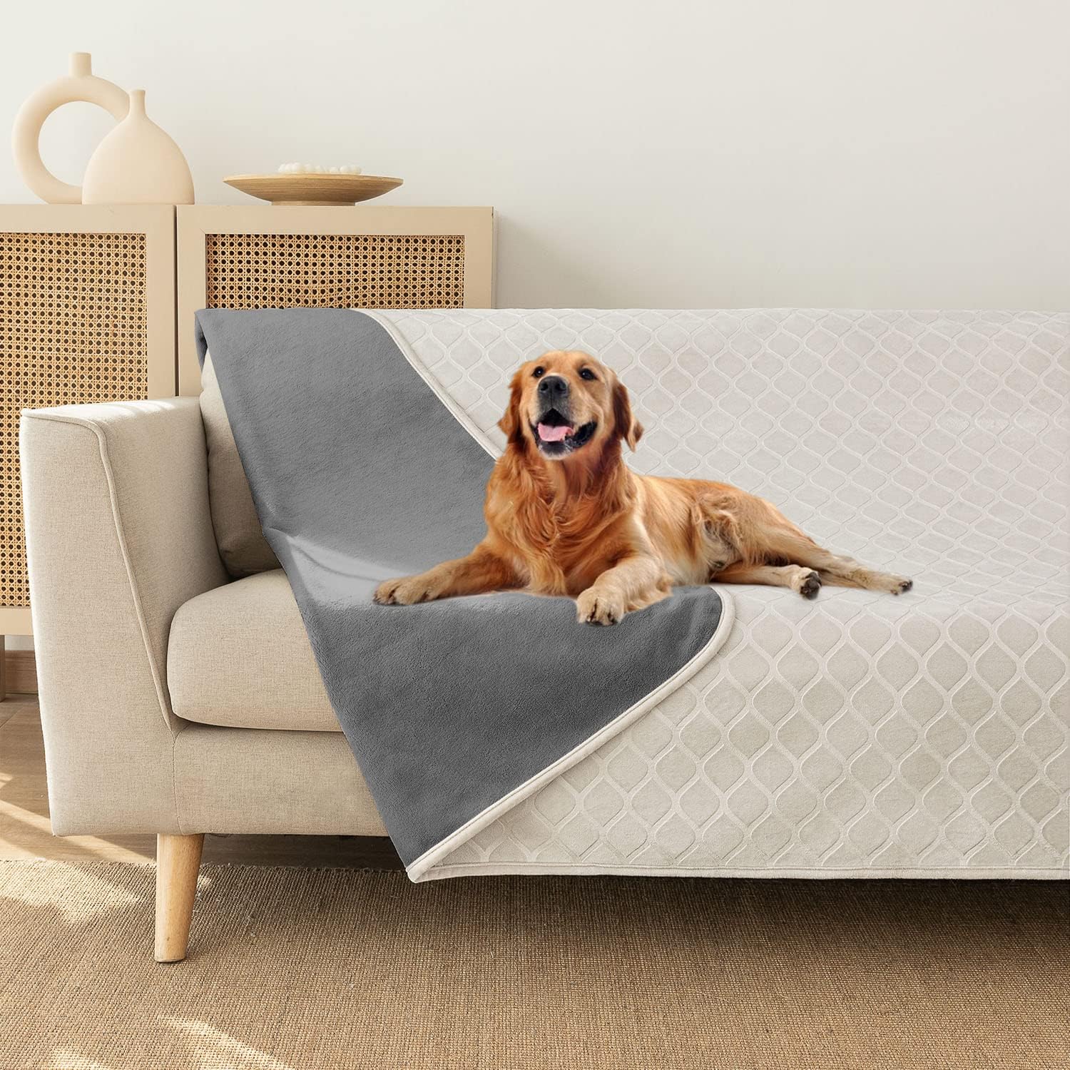 fuguitex 80x82 inch blanket demonstrates generous size for large dogs and spacious sofas