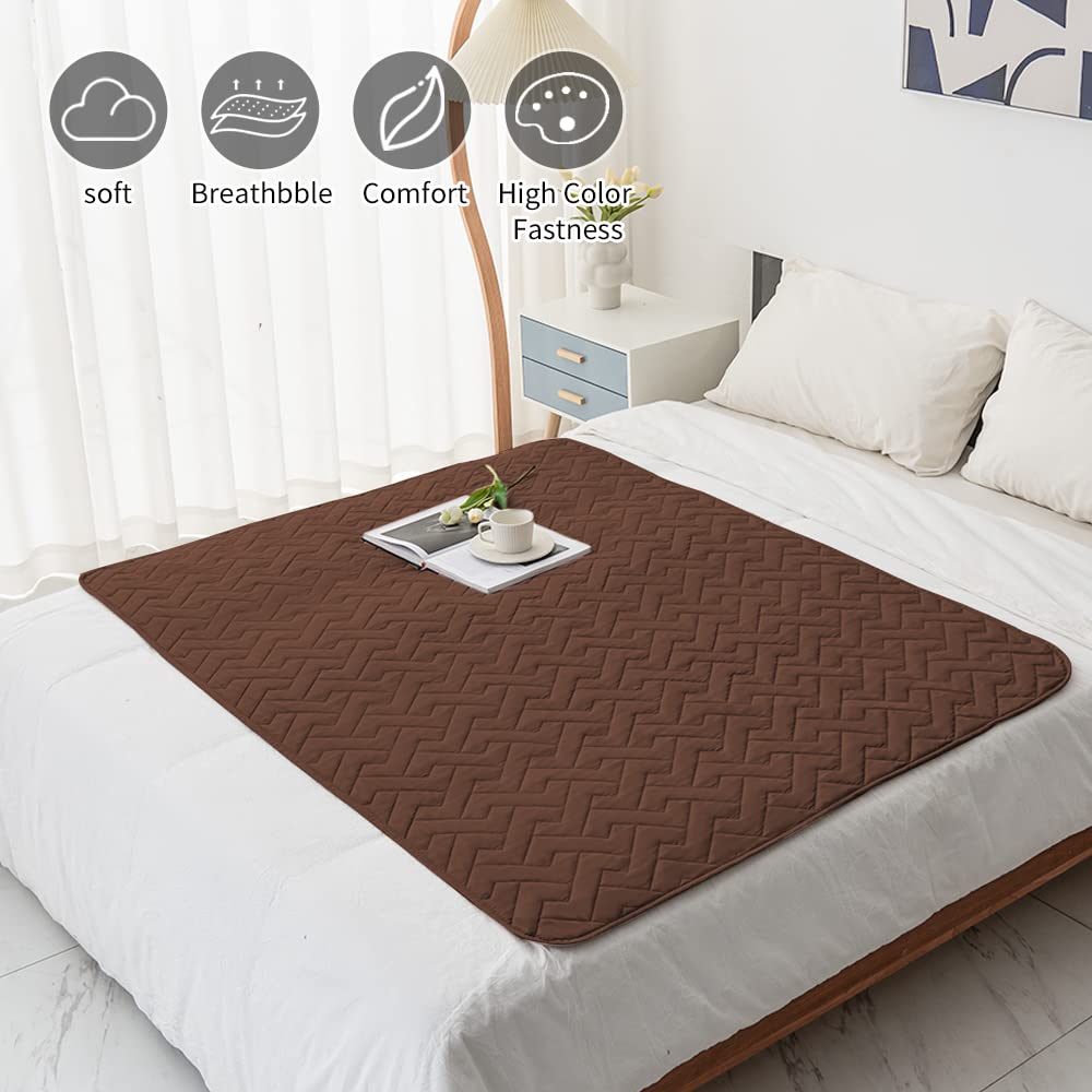 Fuguitex dog bed cover on sofa demonstrates anti-slip grip for restless pets