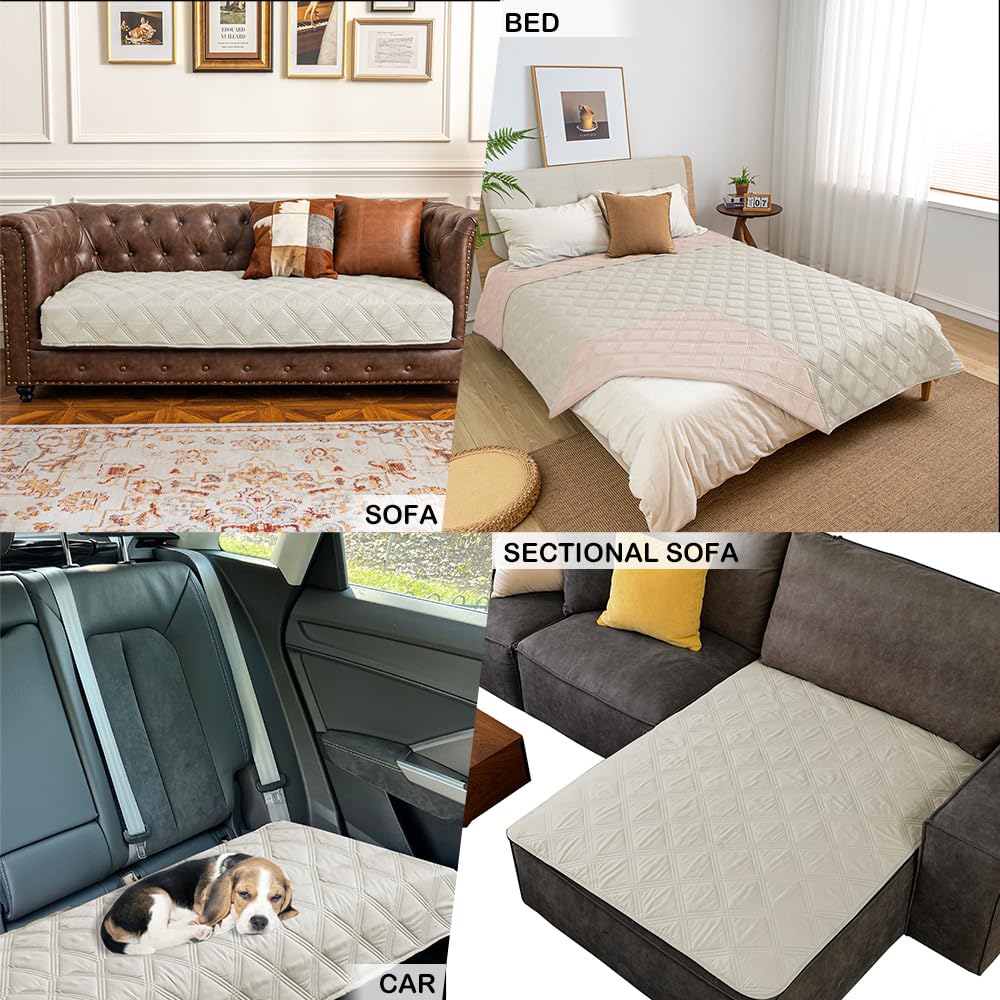 Fuguitex couch protector setup with dog blanket shielding furniture
