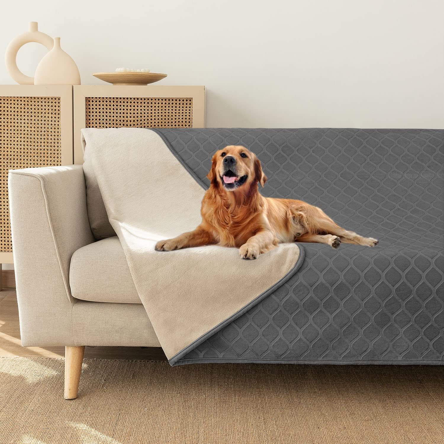 fuguitex dog blanket cover machine-washable design enables simple at-home care.