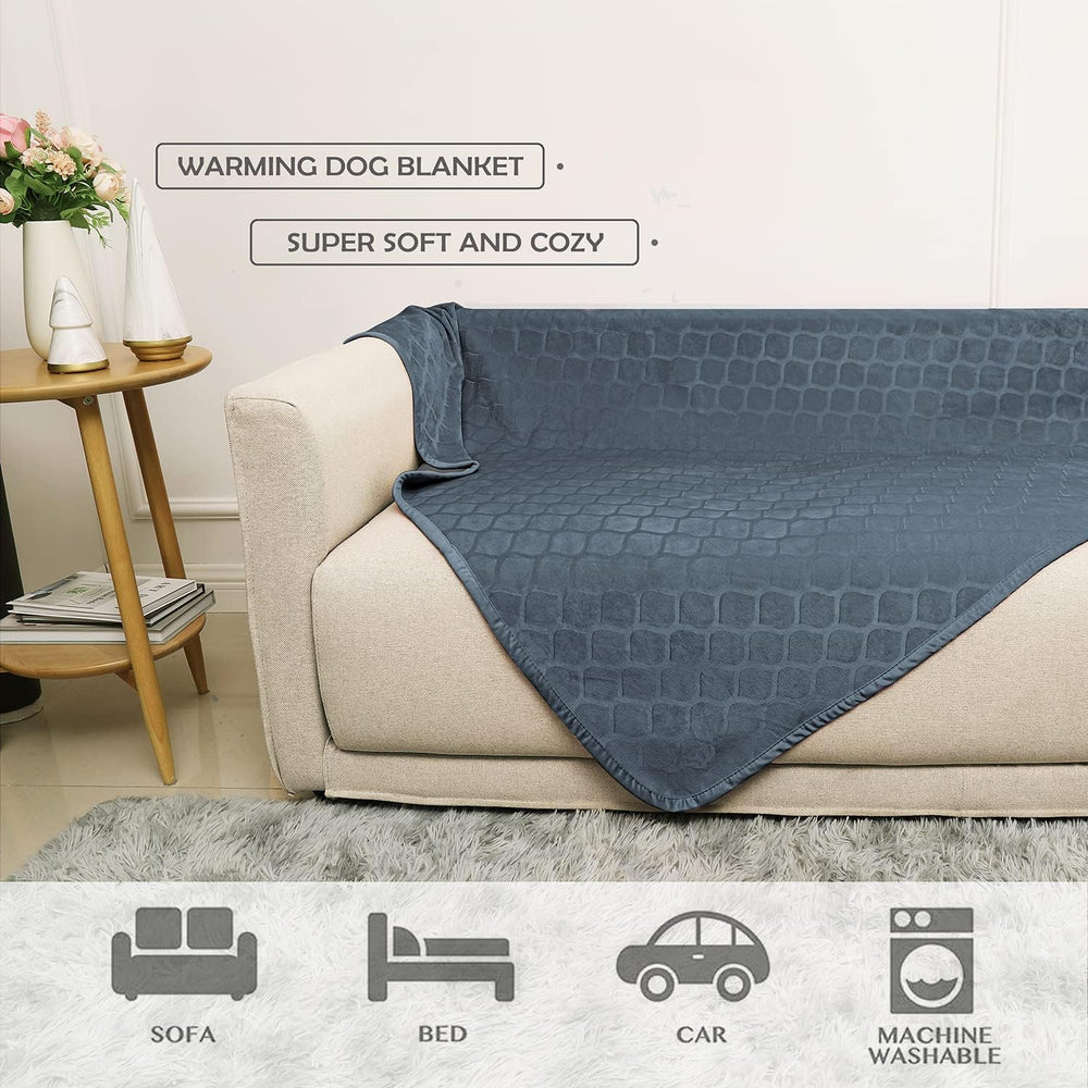 Fuguitex easy-care blanket is machine washable for quick refresh after paws and fur.