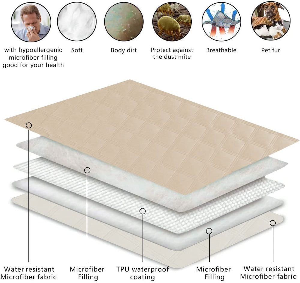 Fuguitex reversible dog blanket two-color beige cream for easy matching