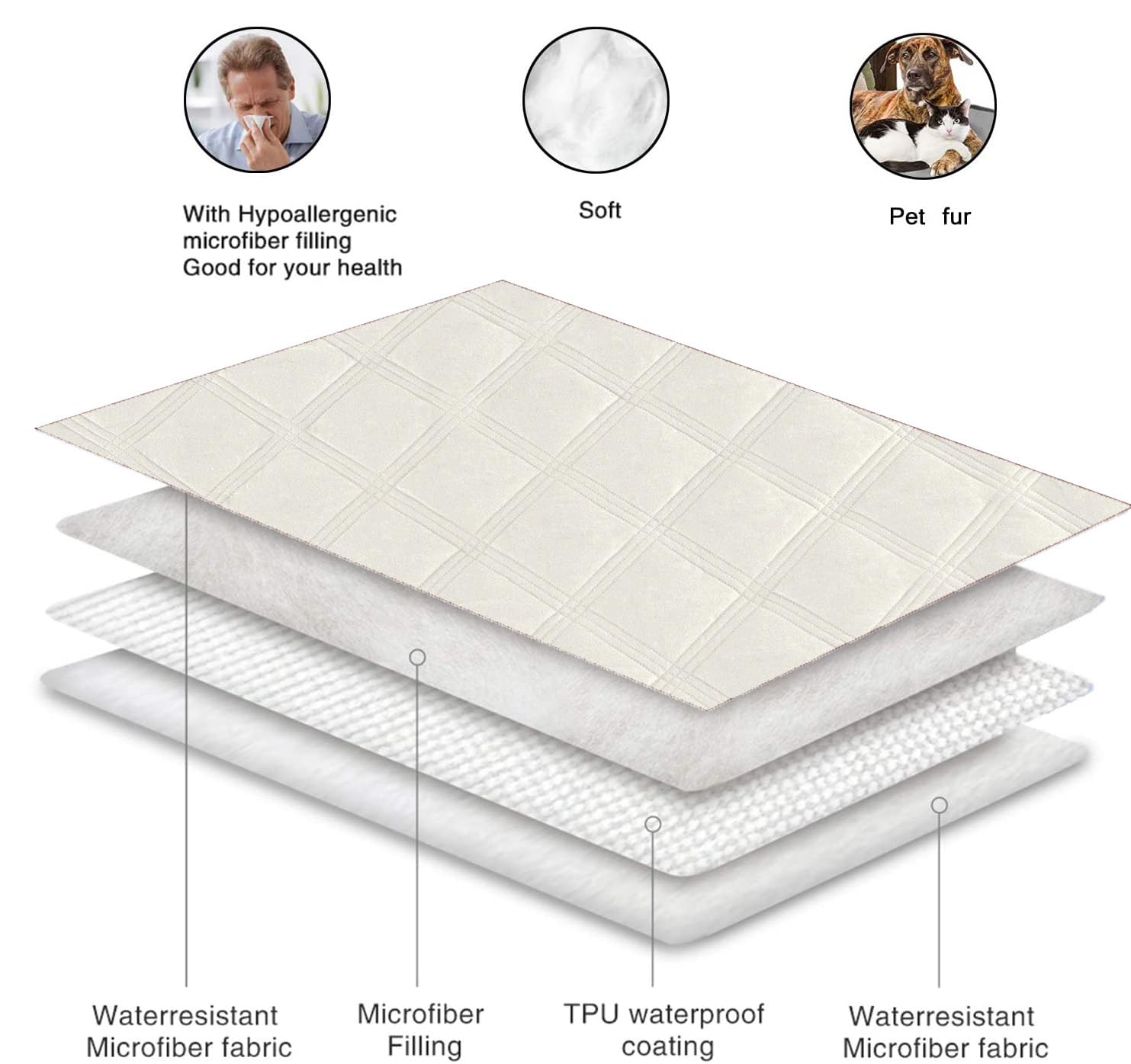 Fuguitex reversible dog blanket two-tone pink-cream showing dual color options