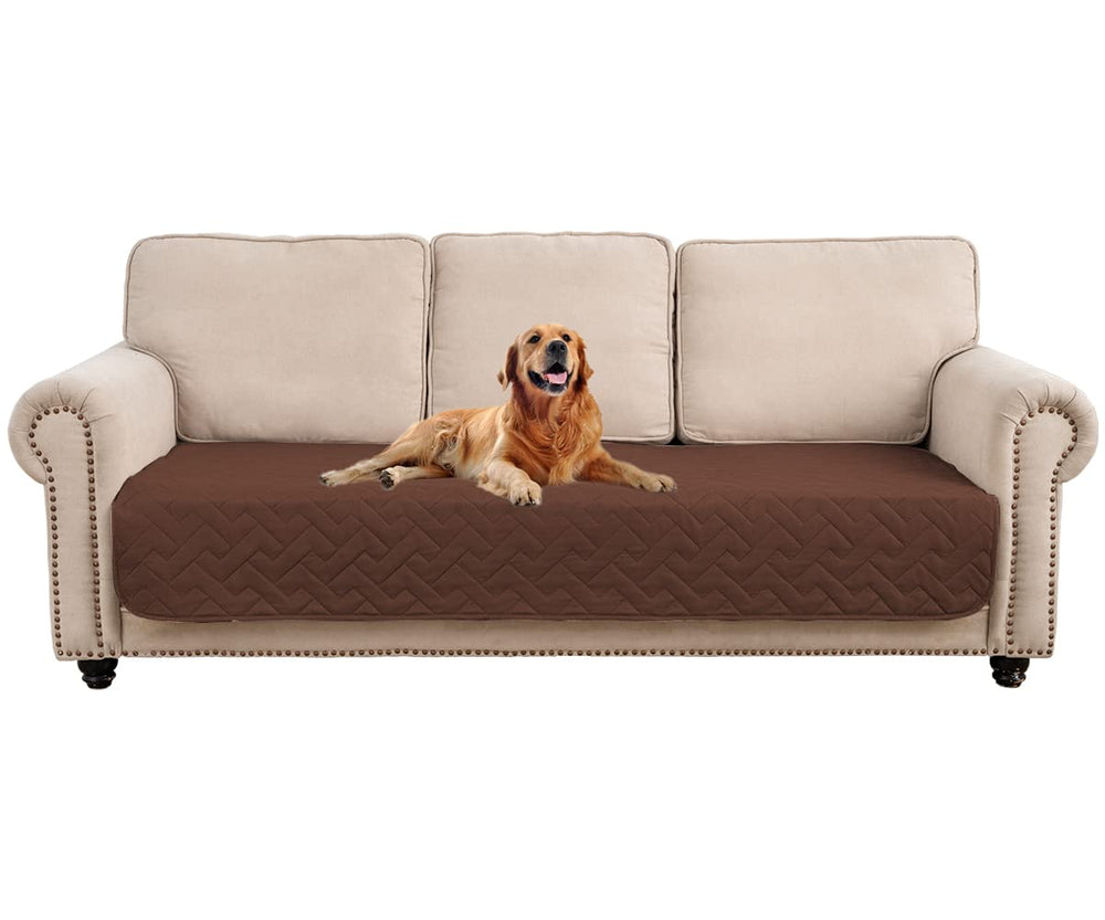 Fuguitex waterproof dog bed cover on sofa protecting from spills and accidents