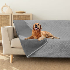Fuguitex waterproof dog blanket close-up shows dual-layer membrane for moisture protection