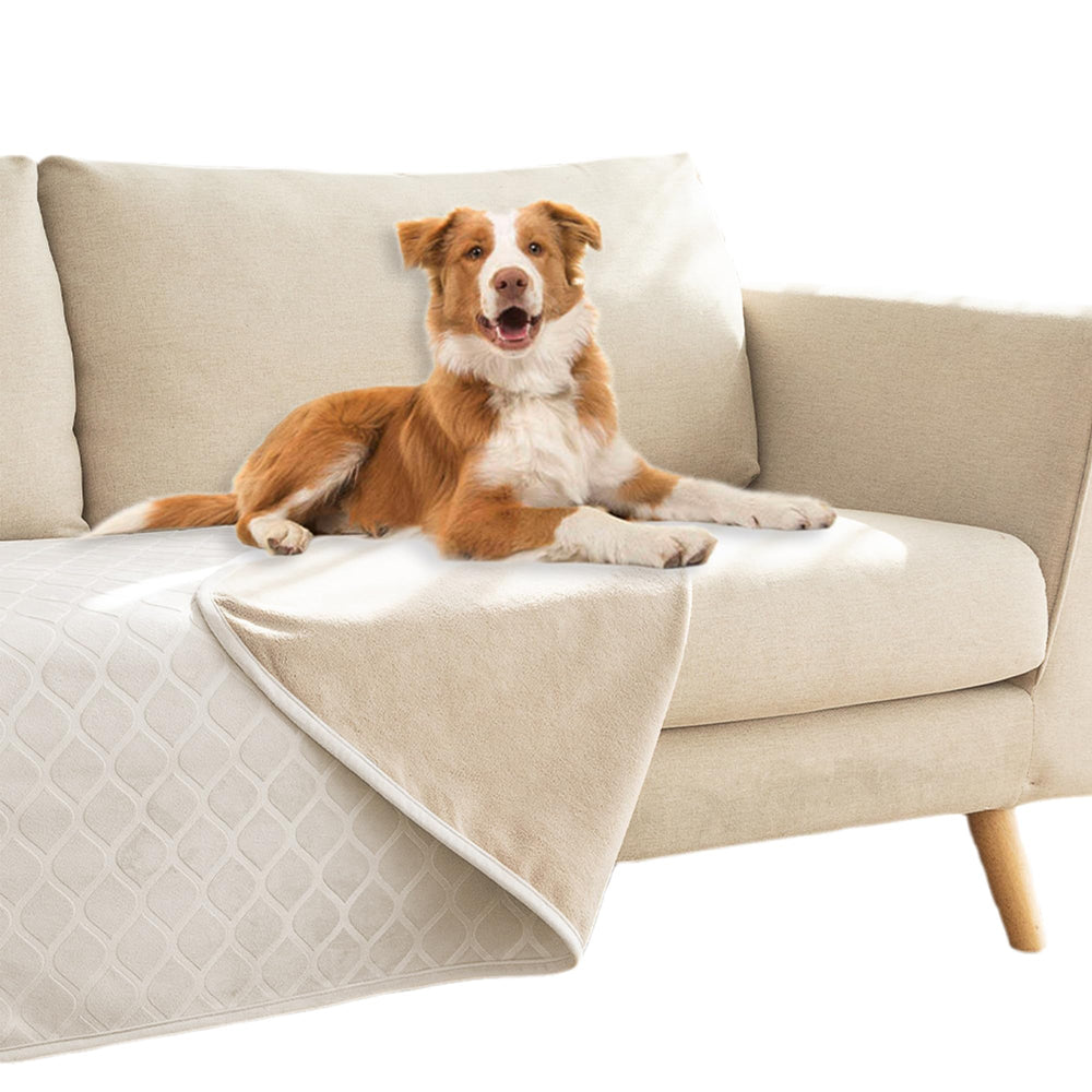 fuguitex waterproof dog blanket bed cover cream beige 30x70 front view protects sofa from spills