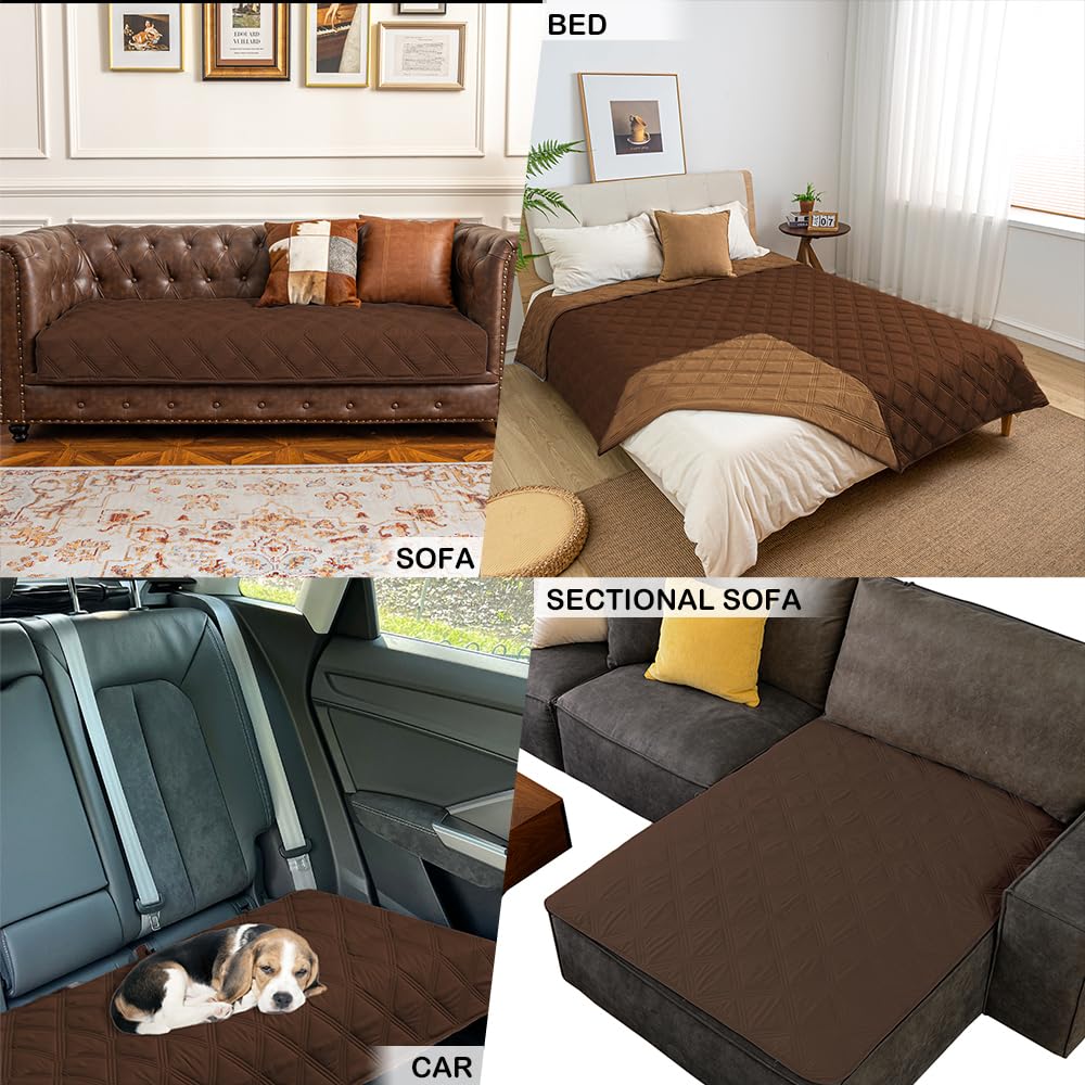 Fuguitex dog blanket on couch used for protection from fur and dirt