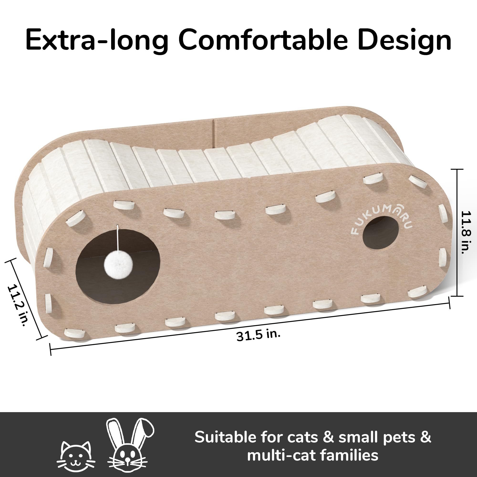 FUKUMARU cat bed assembly in progress demonstrates quick, tool-free setup.