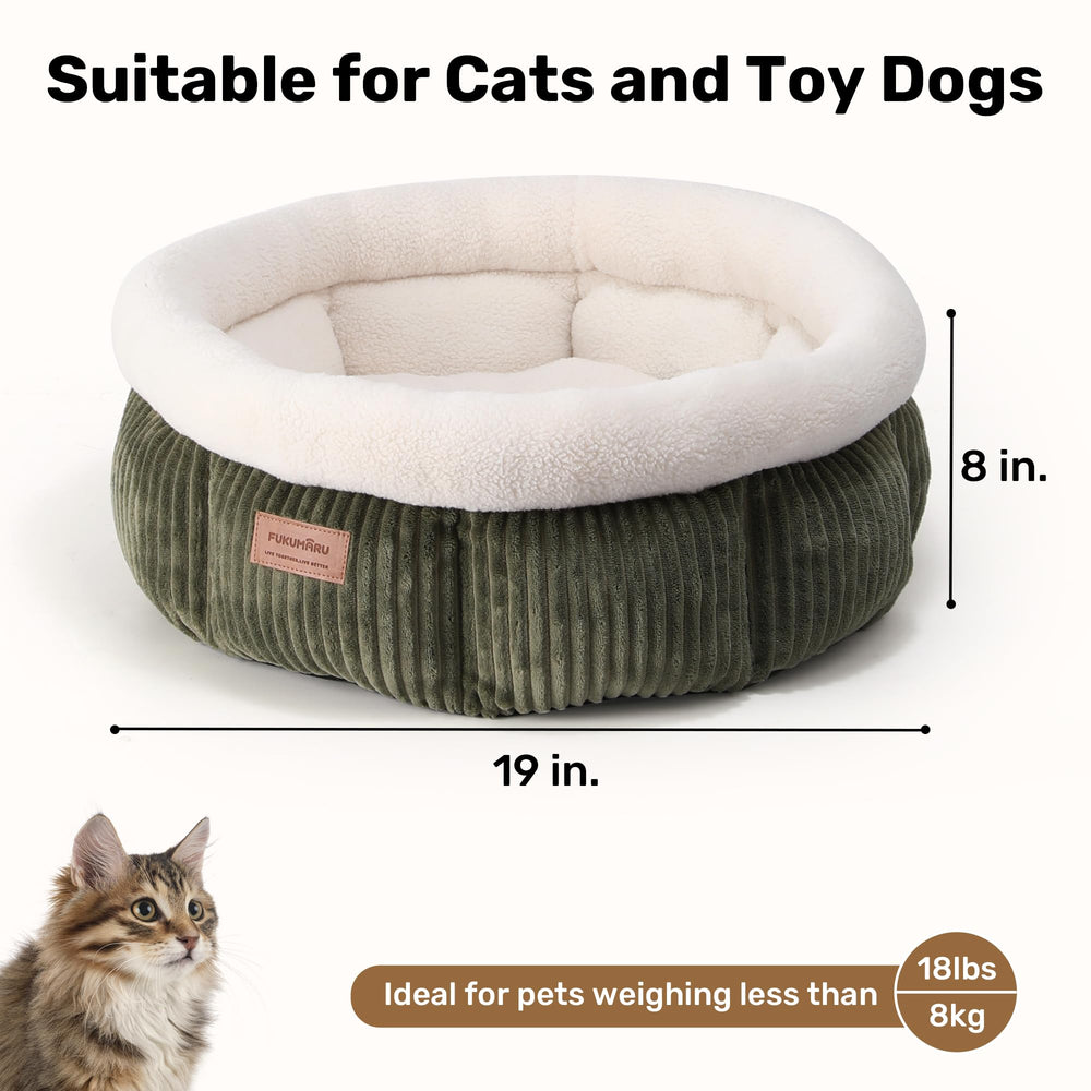 FUKUMARU cat bed in living room demonstrates cozy pet retreat