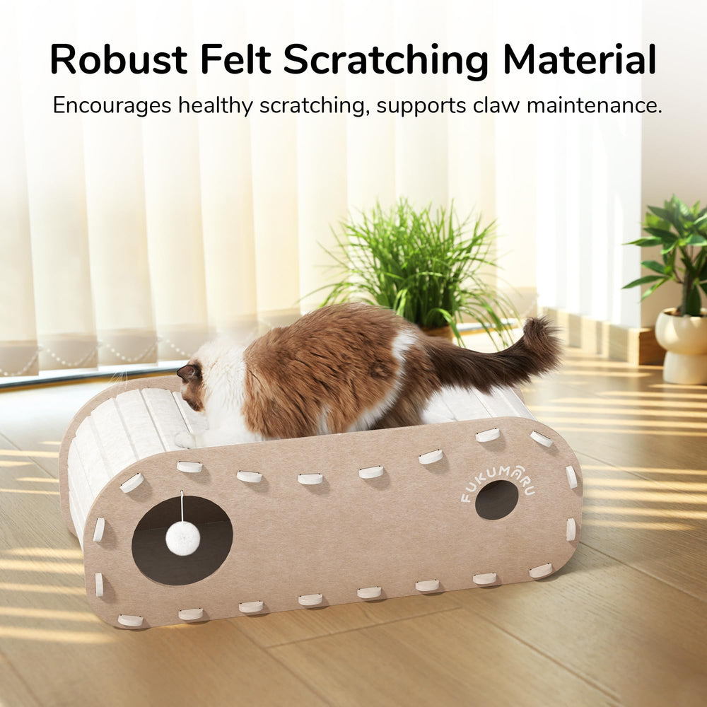 FUKUMARU cat bed spacious platform provides a large rest space for multiple cats.