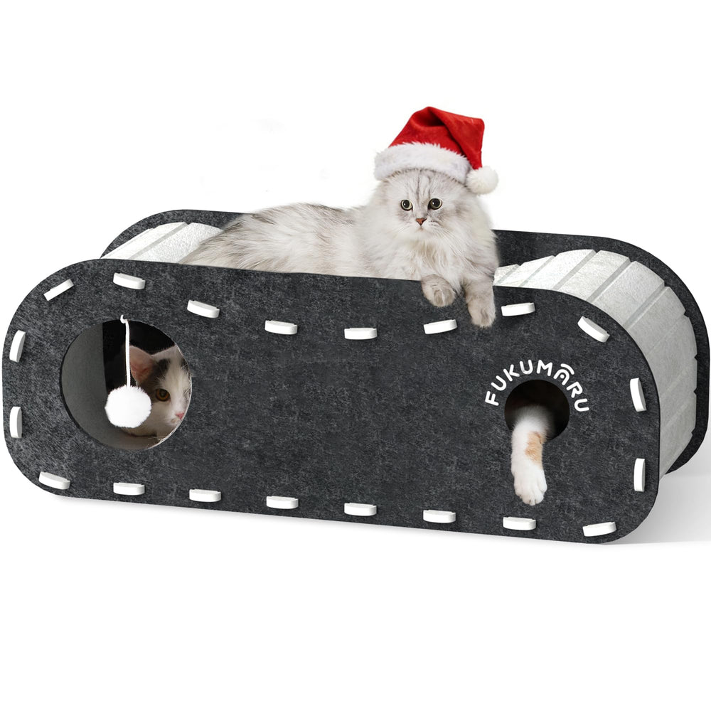 FUKUMARU cat bed upper bed lounge in grey offers a comfortable observation spot.
