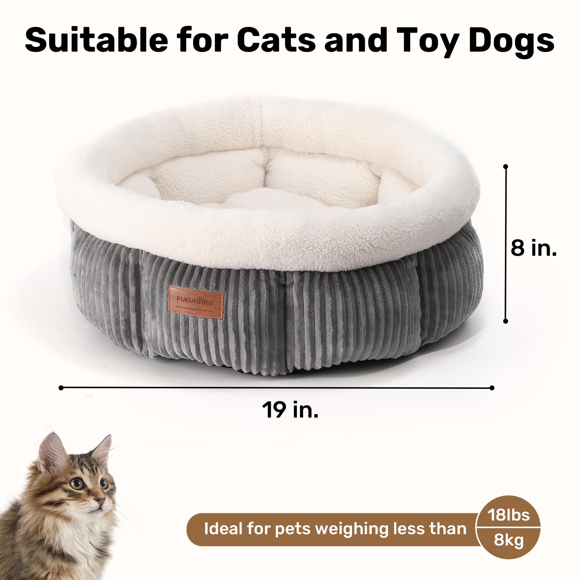 FUKUMARU cat bed washable cushion removed for easy machine wash and quick refresh.