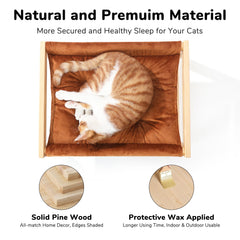 FUKUMARU wooden hammock frame supports pets up to 40 lbs with stability