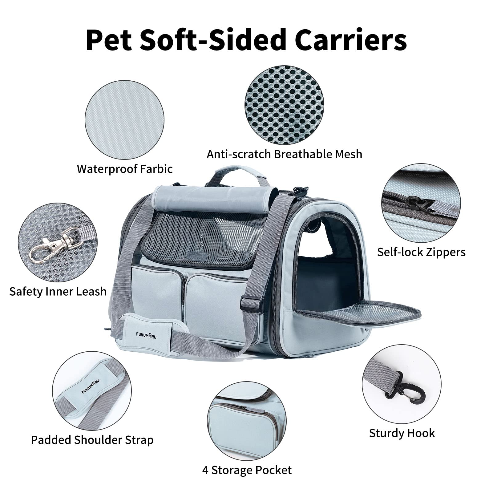 FUKUMARU cat carrier four-entry-doors eases loading from multiple sides.