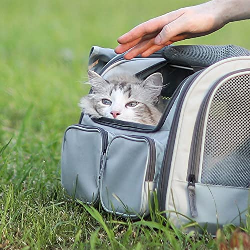FUKUMARU cat carrier four-mesh-windows shows airflow and two-way visibility.